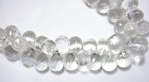 13 inch natural beads strand of 10x12-10x15mm faceted drop crystal quartz gemstone beads for DIY jewelry - necklace, bracelet, earring, ring.