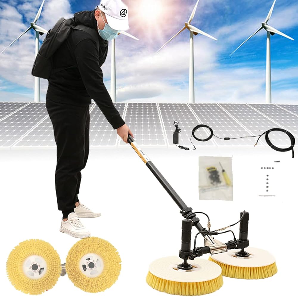 EAGLEG Electric Water Fed Pole Kit, Outdoor Window Glass Solar Panel Cleaning Brush, Extendable Pole Water Fed Pool Cleaning Brush and Other Cleaning Activities,Lithium-freebattery-5.5M