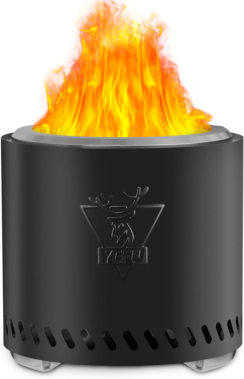 YEFU Fire Pit with Removable Ash-Pan: Smokeless Firepit 304 Stainless Steel Material - Outdoor Fire Pit Silver 15 inch - Smokeless Firepit for Outside Outdoor Patio Camping Backyard