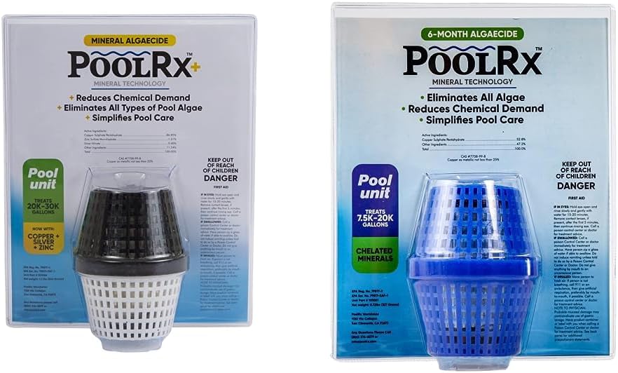 PoolRX+ Pool Unit 20k-30k gallons and Pool RX 101001 6 Month Algaecide Blue Treats 7.5k-20k gallons Bundle