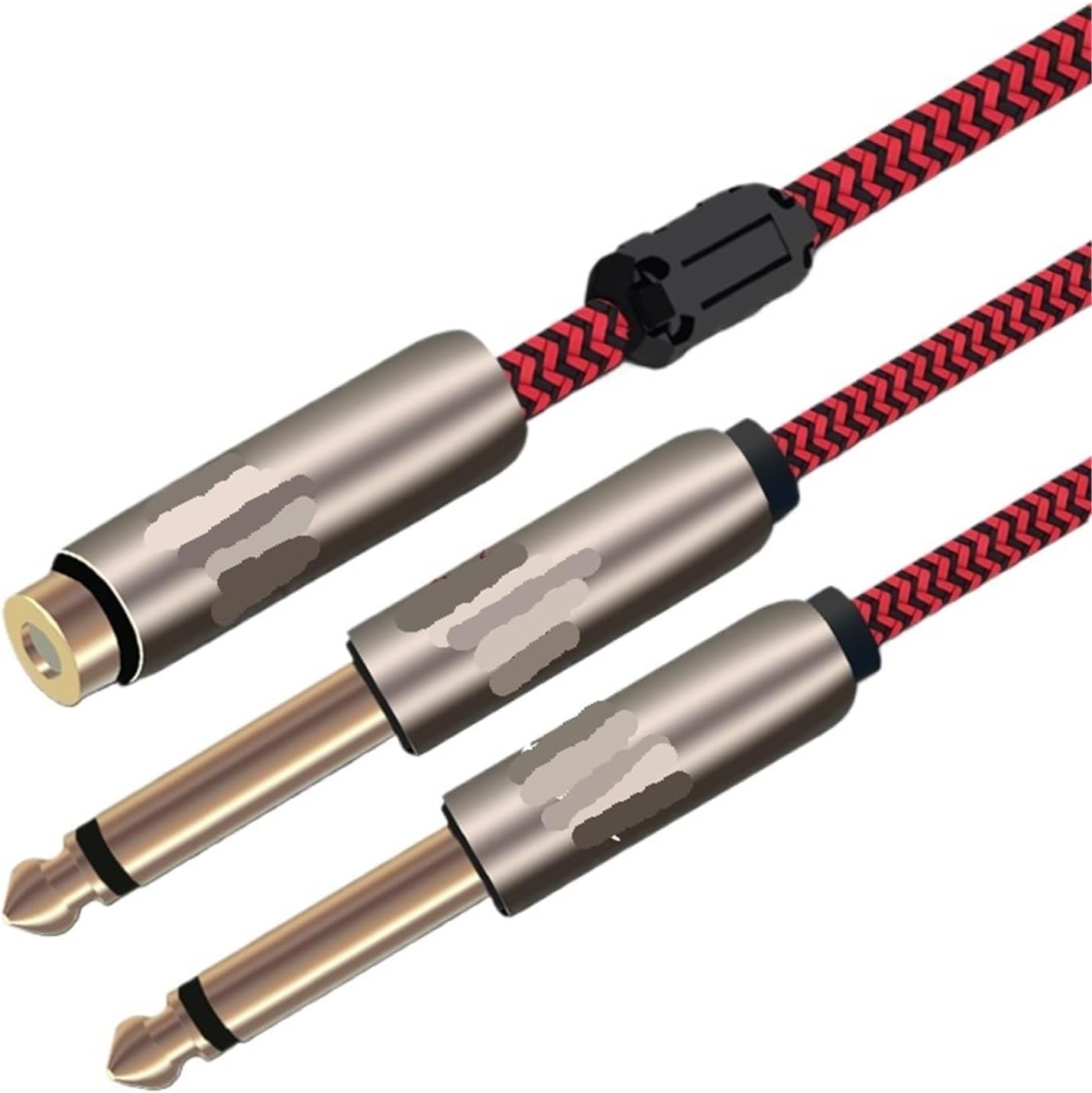 Audio Cable Mini Jack Female 3.5mm to Dual 6.35mm Male for Speaker Audio Lead Power Amplifier Mixing Console Cable 0.75m 1m(Straight,3m)