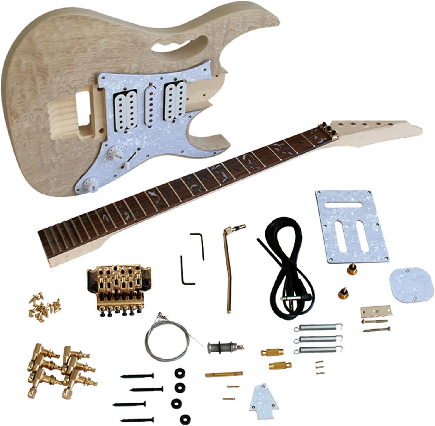Unfinished Guitar Kit DIY Electric Guitar Making Accessories for Beginners to Learn Electric Guitar Handmade ​Guitar Body