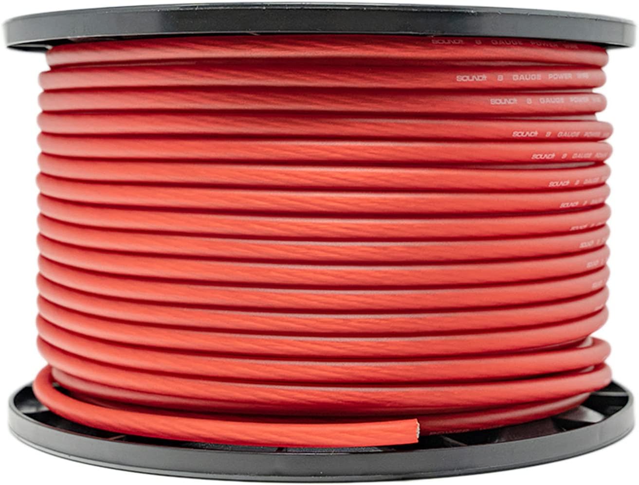 SoundBox Connected 8 Gauge 250' Wire ULTRAFLEX Amplifier Power/Ground Cable, RED