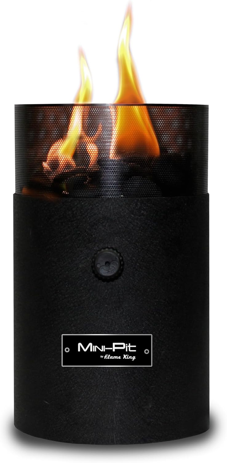 Flame King Mini Tabletop Fire Pit, Dual Fuel Propane and Butane, Smokeless Odorless Flame, Portable Great for Outdoor