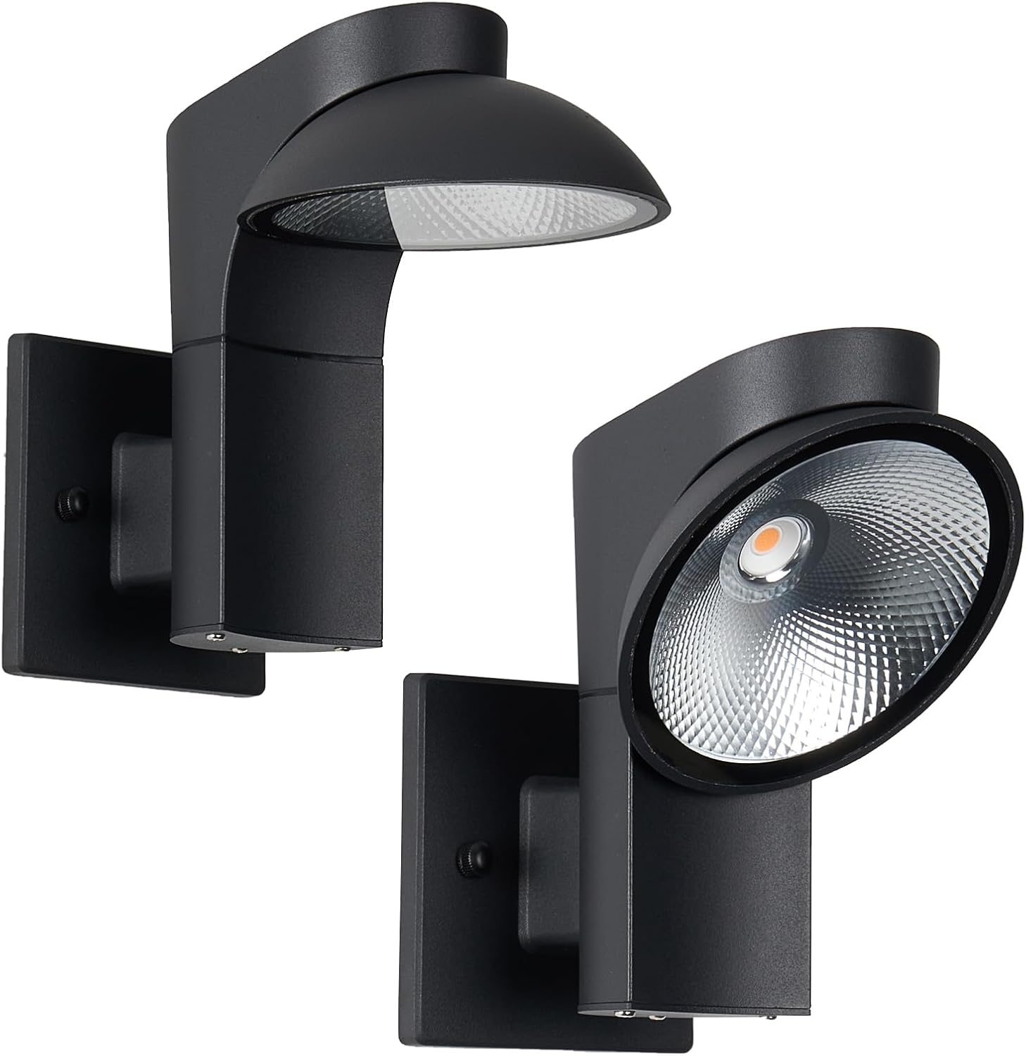 LED Outdoor Wall Light,Lamp Head 350 ° Angle Adjustment, 120-277V Dimmable, 1200LM3000K, IP65 Waterproof for Outdoor Light Fixture, forFront Door Porch Garage Entryway, 2-Pack