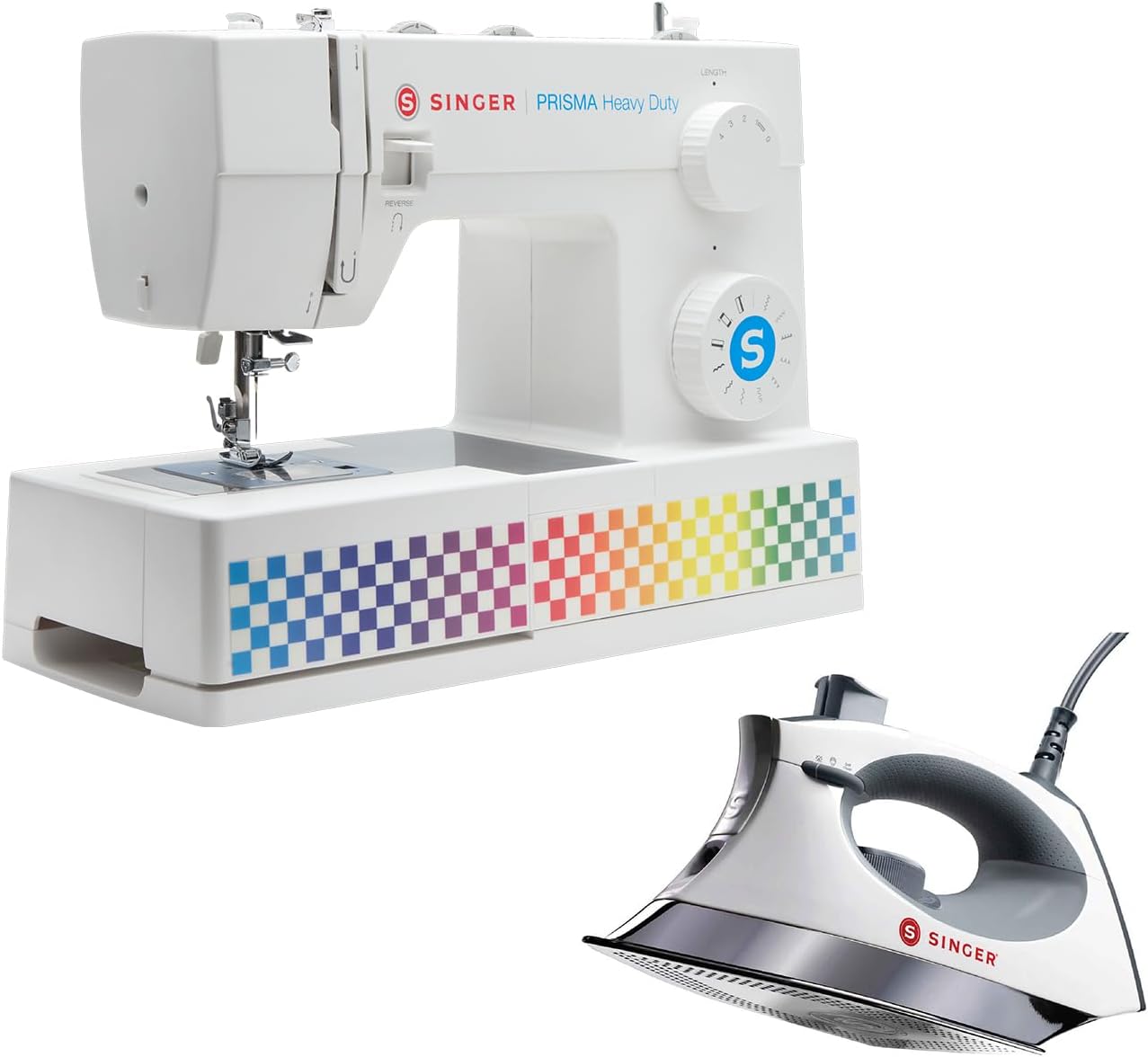 SINGER PRISMA Sewing & Ironing Bundle – Heavy Duty Sewing Machine with 69 Stitch Applications, 50% More Power & Accessory Kit + 1700W SteamCraft Iron with Precision Tip & Stainless Steel Soleplate