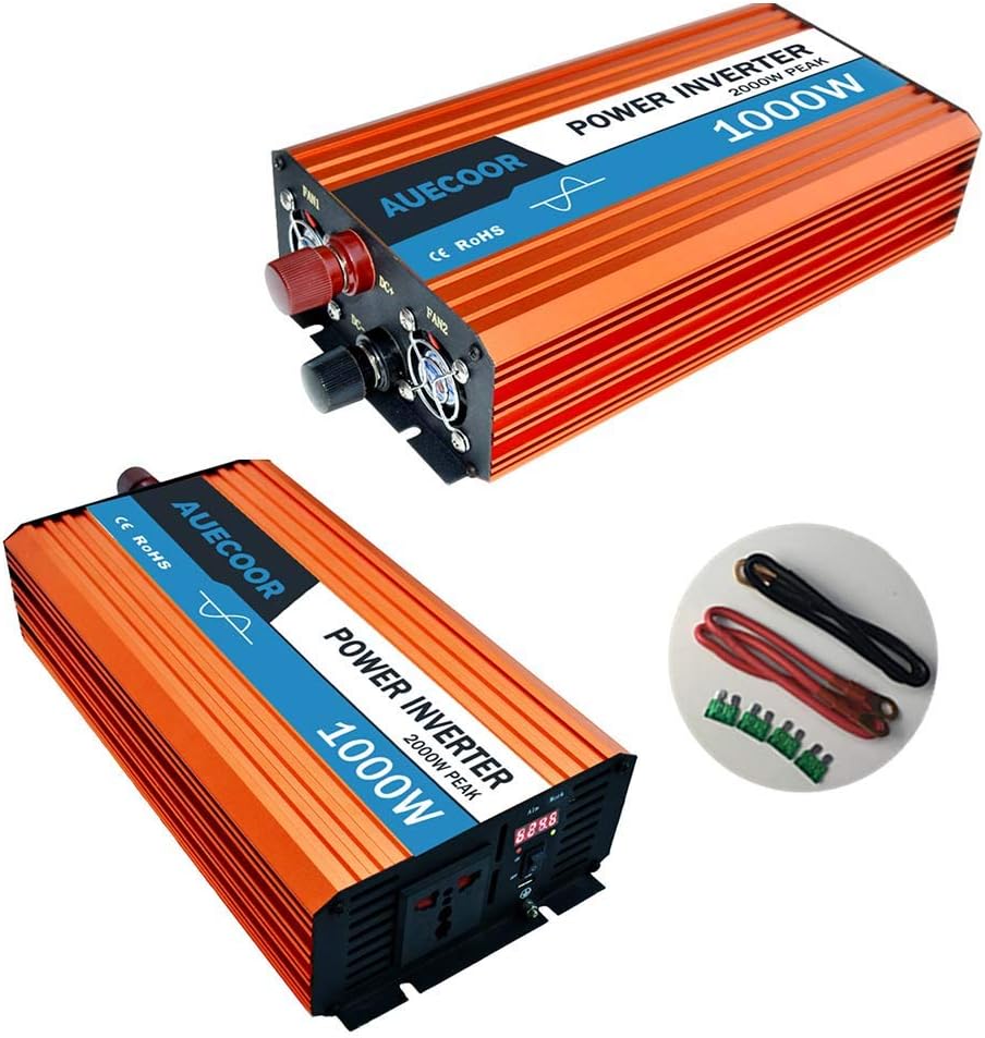 600W(640W) Solar Wind Turbine Generator Power Kit: 400W Wind Turbine + 2 x 120W Mono Solar Panel + Solar Wind Hybrid Controller + 1000W Inverter for 12V/24V Battery Charging