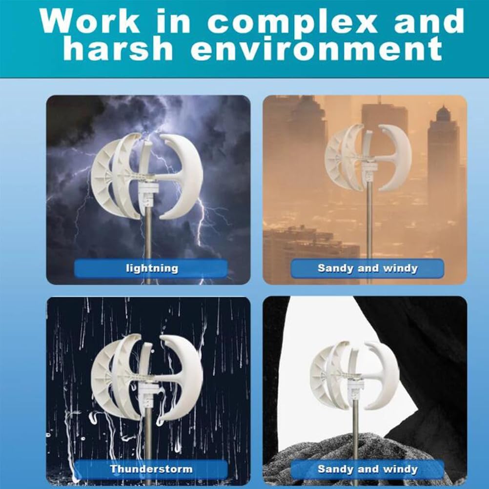 12v,14000W Vertical Wind Turbine Generator, 12V-220V 5 Blade Maglev Wind Turbine for Power Supply 3-Phase AC Permanent Magnet