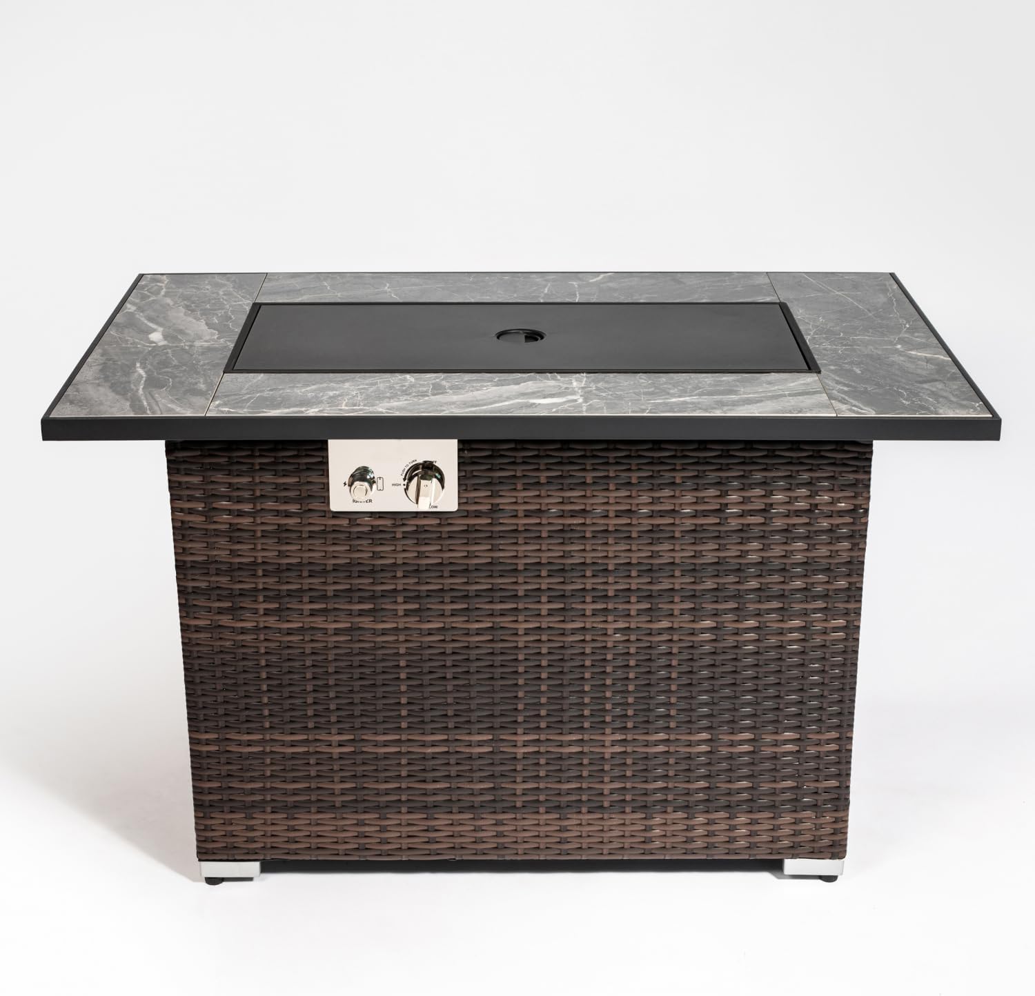 44Inch Outdoor Fire Pit Table, Propane Fire Table with Ceramic Tabletop Gas Fire Table