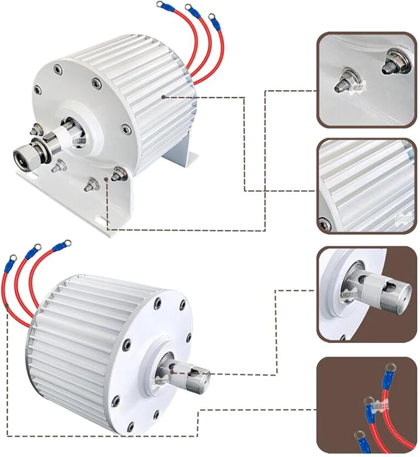 12000W Low Speed 3 Phase Gearless Permanent Magnet AC Alternators,110V/ 220V for Wind Water Turbine Diesel Engine