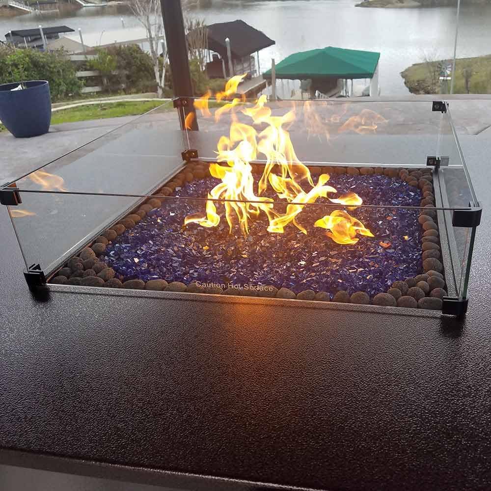 Washington Match Lit Gas Fire Pit Table, Copper Vein (WASHINGTON-MLK-49-CV)