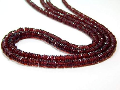 13 inch natural beads strand of 6.6x4mm faceted tyre mozambique garnet gemstone beads for DIY jewelry - necklace, bracelet, earring, ring.