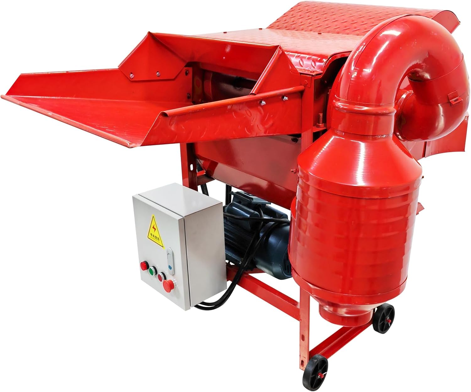 Rice and Wheat Thresher Machine with Blower Grain Huller Peeler for Rice, Beans, Barley, Soybean,Sorghum 220V 2.2KW 300-600kg/h