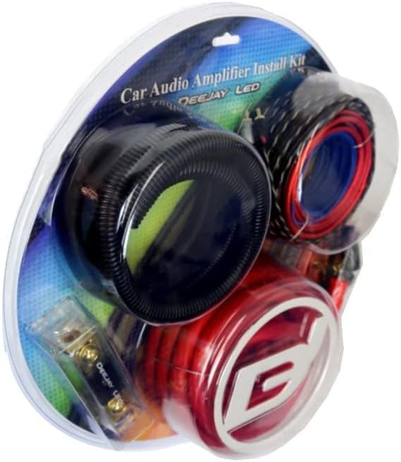 TBH0AWGKIT Auto Amplifier Installation Kit with #0-AWG CCA Main Power Cables, RCA Cables, Fuse Holder and More Ring and Spade Insulators Ten 3-in Wire Ties Flexible RCA Wire