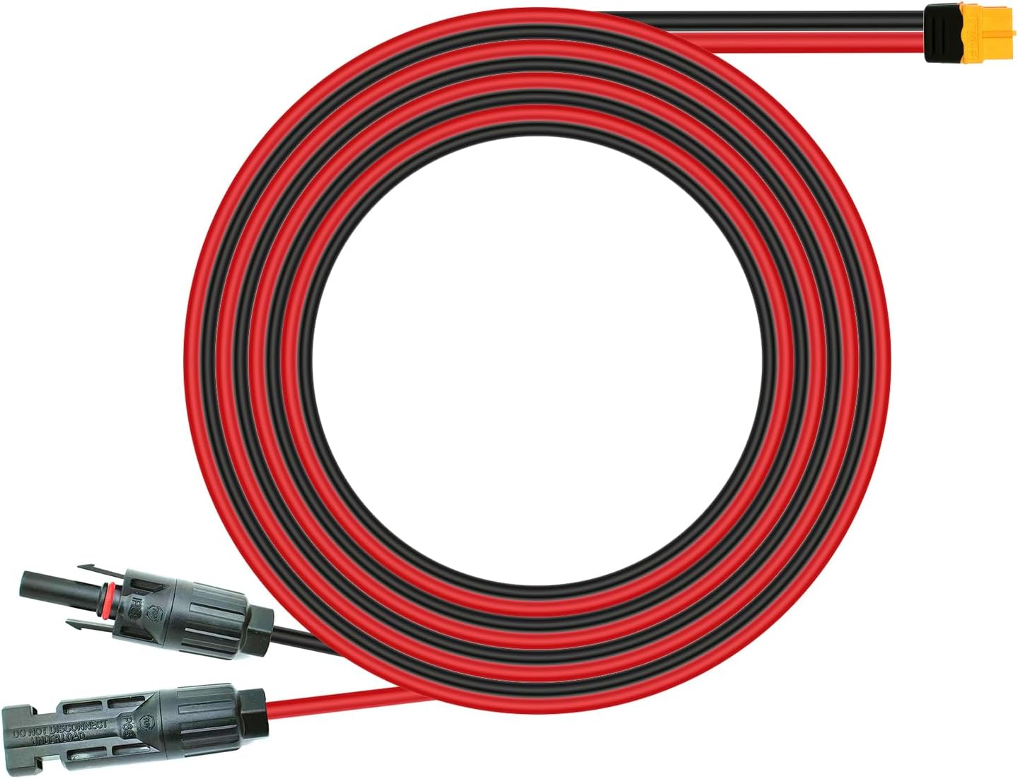 Solar XT60 Adapter Charge Cable 50FT, Solar to XT60 Extension Cord 12AWG for LifePo4 Batteries, Power Stations, Generators