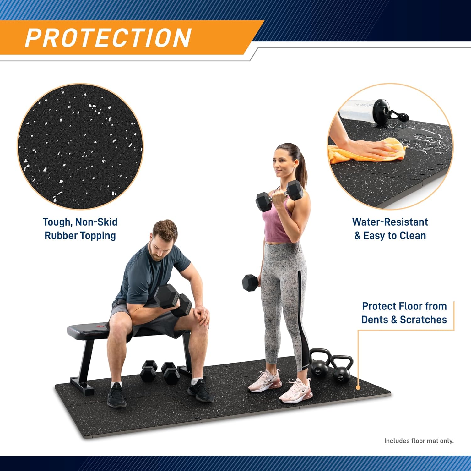 Marcy EVA Foam Interlocking Flooring Mat High Density Non-Slip Tiles for Fitness Equipment, Workout Cushion and Floor Protection