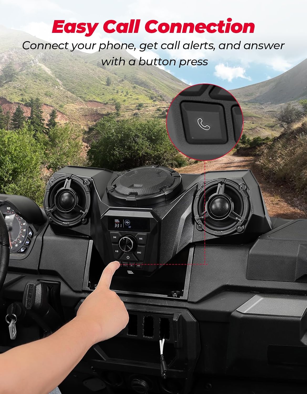 KEMIMOTO UTV 3-Speaker Audio Kit with 5.25