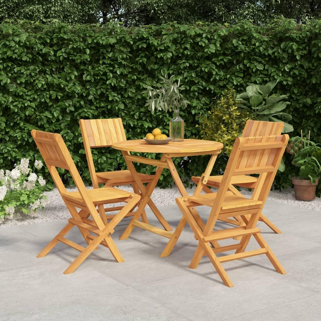 5 Piece Patio Dining Set Solid Wood Teak,Teak Wood Dining Set Foldable and Comfortable for Patio, Garden, and Outdoor Patio Furniture Sets, Outdoor Furniture Sets