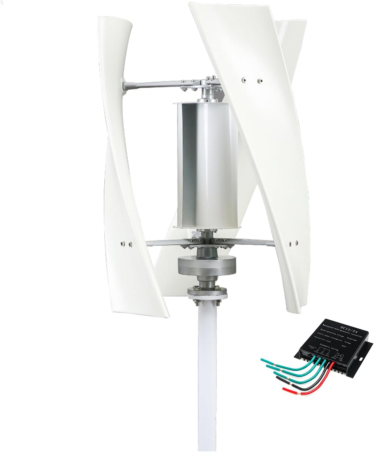 3000W Noiseless Wind Turbine Generator Kit 12V 24V 48V Windmill Vertical Permanent Maglev Wind Turbine Generator,with Controller for Farm for Factory