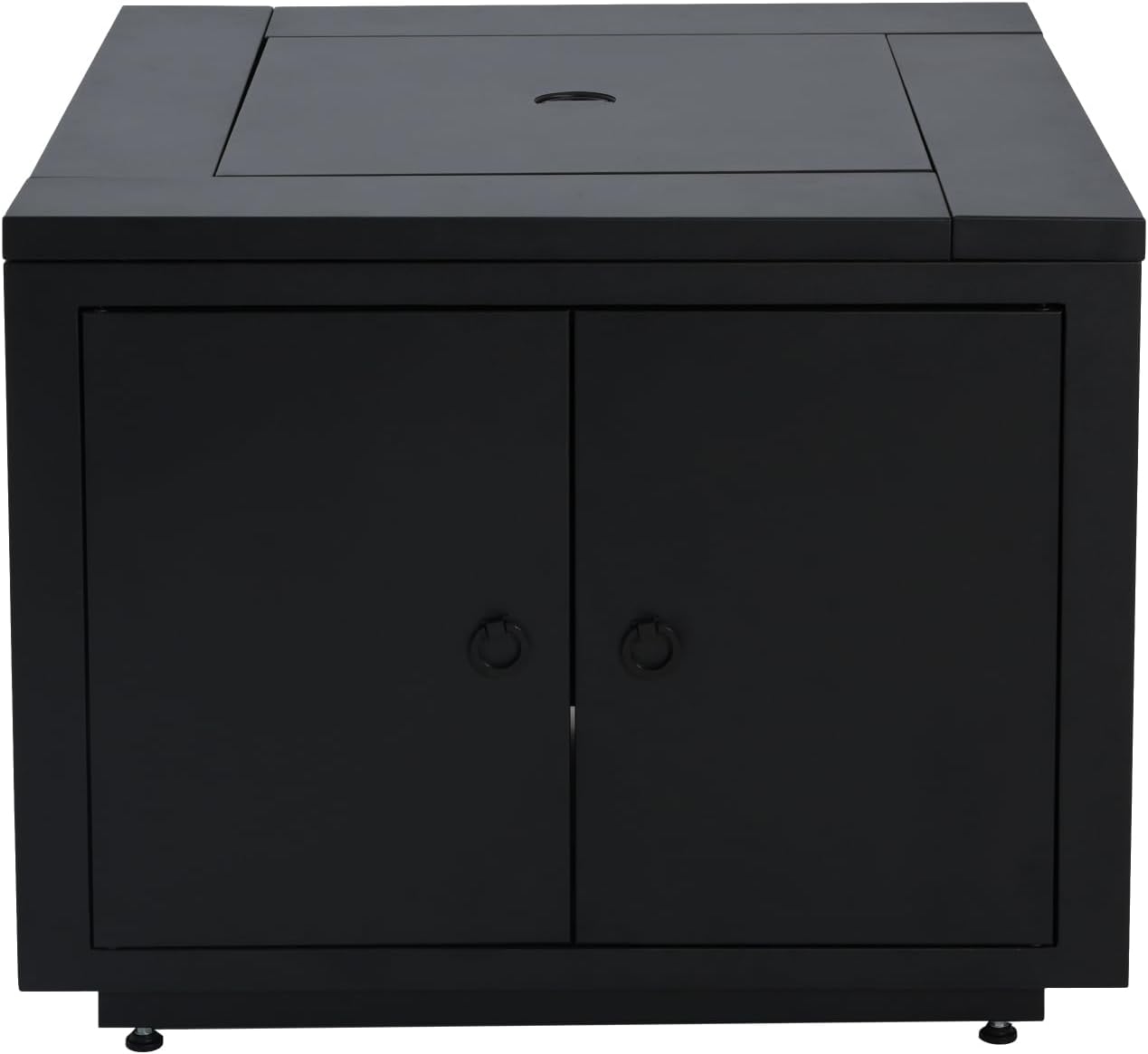 30inch Square Steel Fire Pit Table Iron Black 40000BTU Heat Output Patio Deck Outdoor Sitting Area Cozy Atmosphere