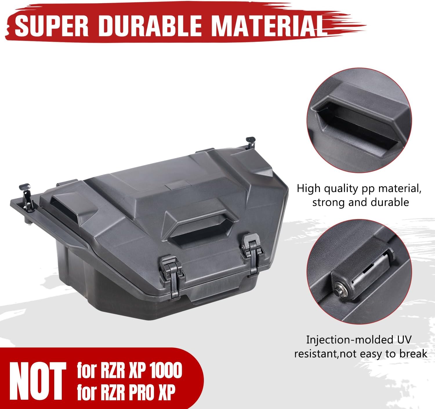 HAKA TOUGH 36 QT Rear Cargo Box for 2022-2025 Polaris RZR PRO R/Pro R 4 Accessories, Water Resistant Storage Bed Box, Replace OEM # 2884236