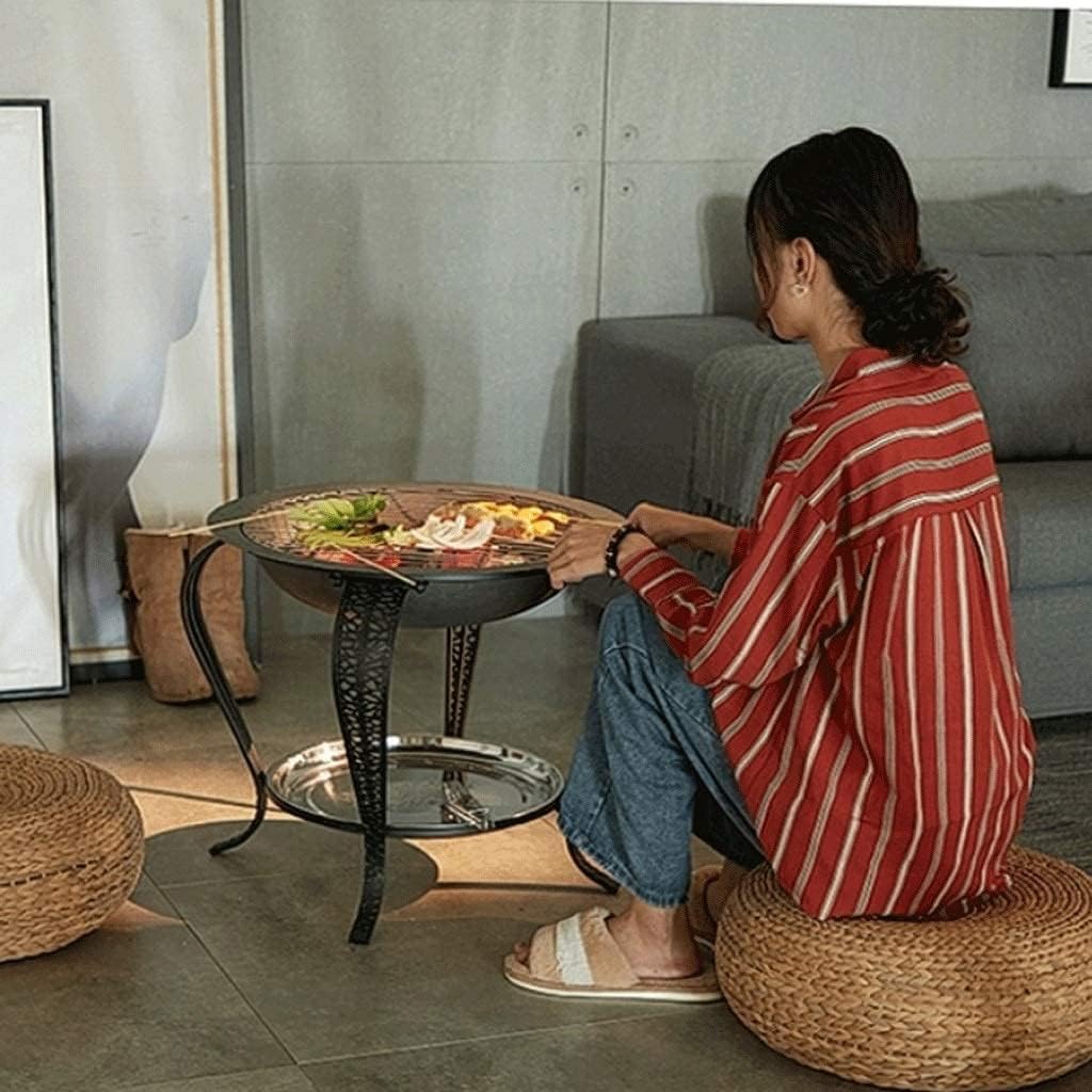 Fire pits Multifunction Fire Pit, Fire Pits Outdoor Wood Burning Steel BBQ Grill Firepit Bowl with Mesh Spark Screen Cover Log Grate Wood Fire Fire Pit