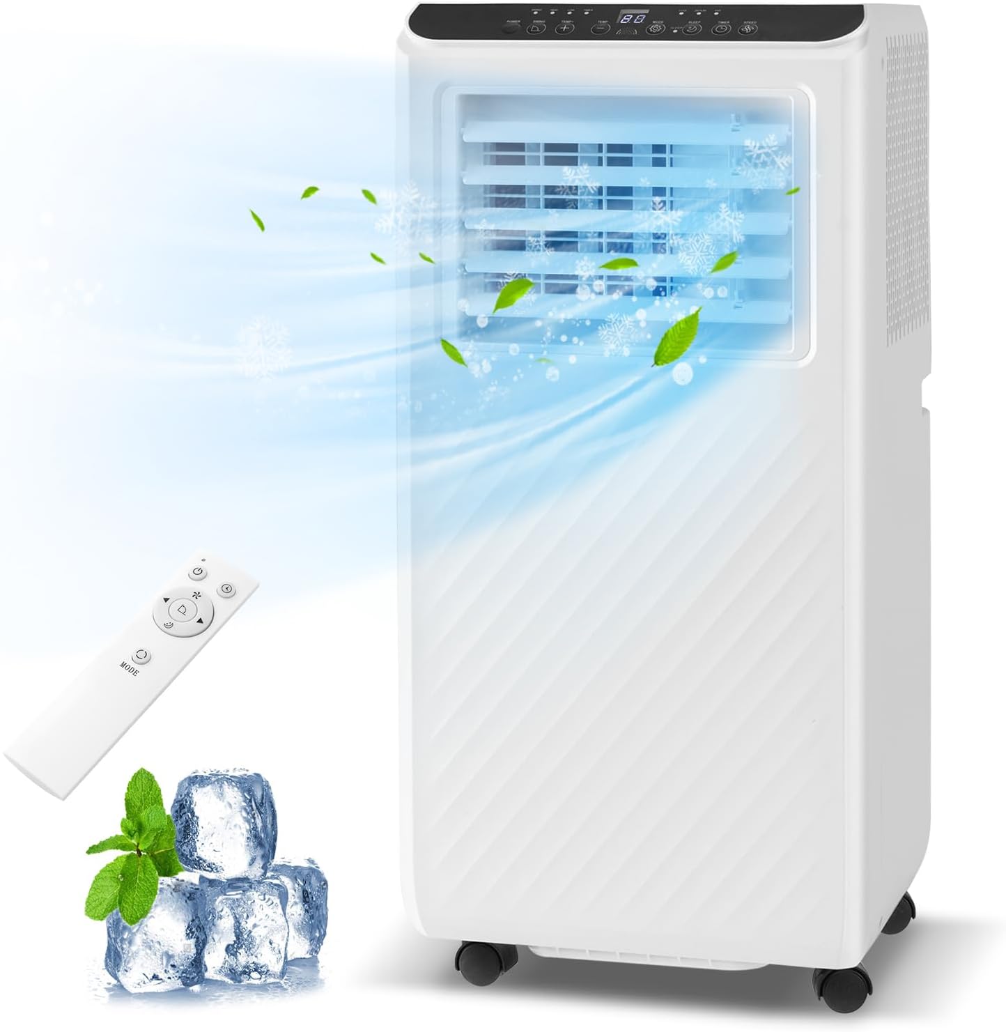 DORTALA 8000 BTU Portable Air Conditioner, 3 in 1 Floor Standing AC Unit with Fan & Dehumidifier, Quiet AC Unit with 24H Timer, Remote Control & Installation Kit for Rooms up to 250 Sq.Ft