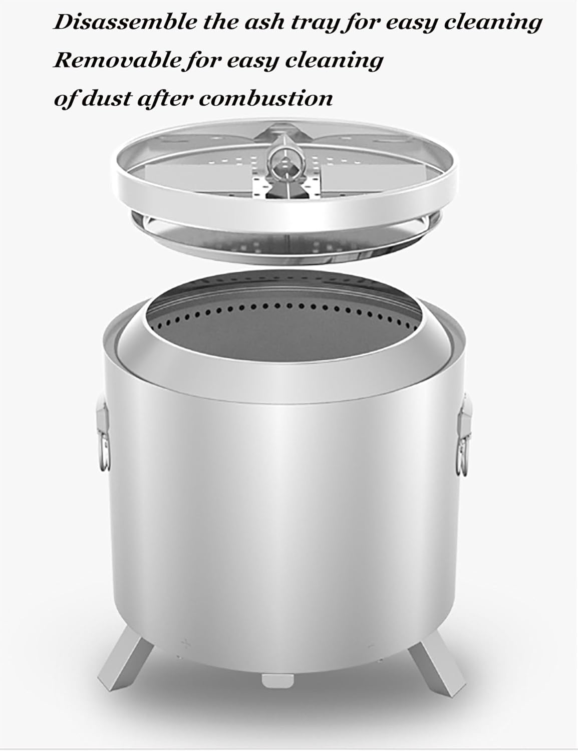 18 Inch Smokeless Fire Pit, Smoke Portable Firepits,Wood Burning Portable Stainless Steel Outdoor Firepit for Camping Party,Backyard,Garden