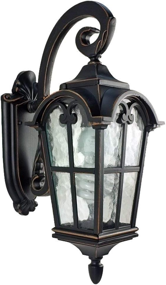 Reading Light Porch Lights Wall Mount for Garden Wall Lighting Fixtures Black Outside Glass Courtyard Wall Lamp for Front Porch Garage Patio Outdoor (Color:Default)