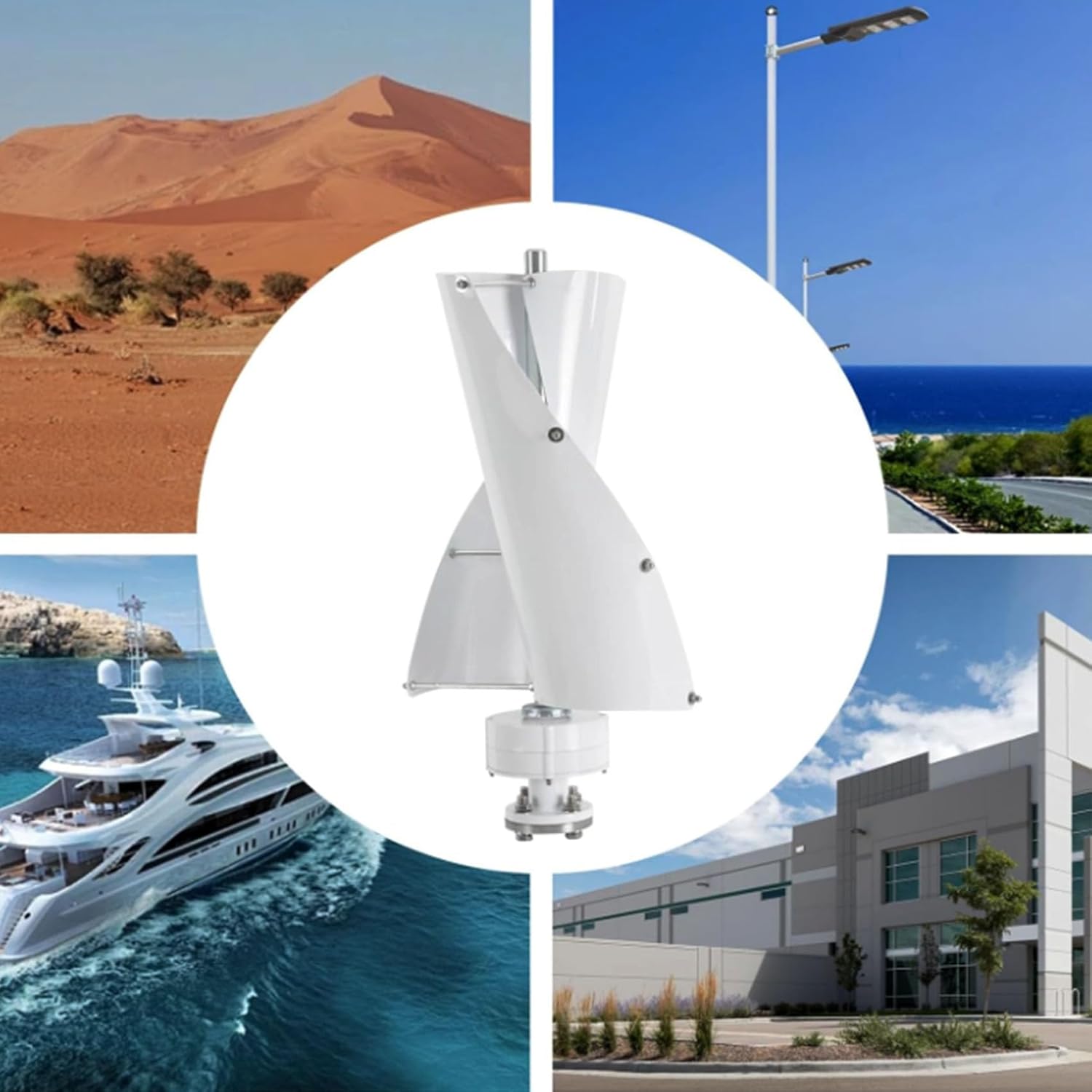 220v, 500W Wind Turbine, 12V -220V Vertical axis Wind Turbine with Controller, 2 Aluminum Alloy Blade Wind Turbine, Permanent Magnet Generator for Mobile House Cabin