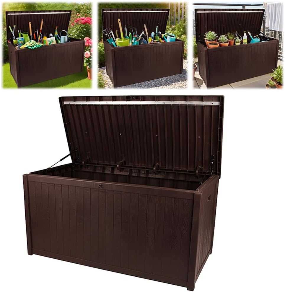 Large Outdoor Storage Box - Outside Storage Box Container Waterproof for Furniture Outdoor Cushions Garden Tools