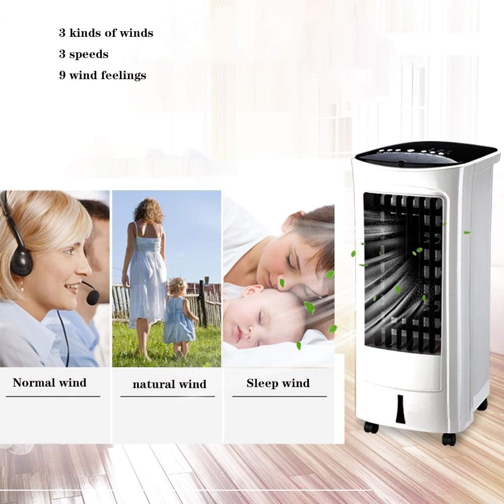 Cooling Fans Evaporative Air Cooler Fan Humidifier with Remote Control 2 Functions Heating and Cooling for Indoor Home Office 3 Speed Setting