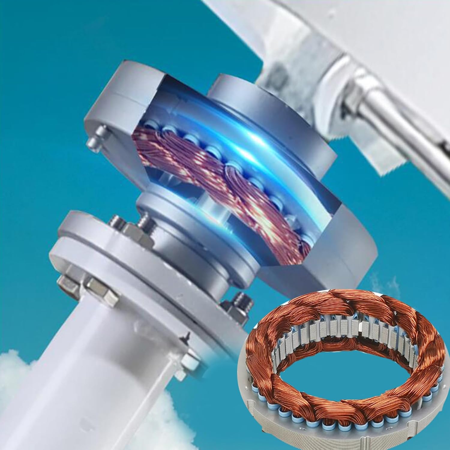 14000W No Noise Vertical Wind Turbine Generator,12V 24V 48V 110V 220V Magnetic Levitation Wind Turbine with MPPT Controller for Home Street Lighting