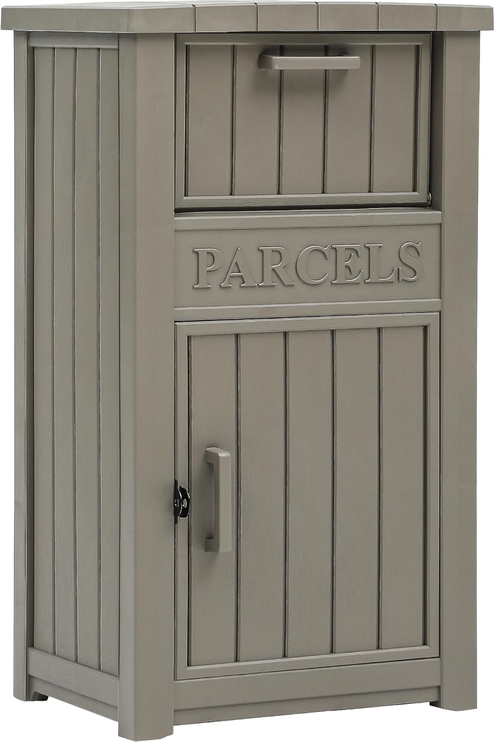 YITAHOME Anti-Theft Outdoor Package Delivery Box with Lockable Secure, Resin Packages Drop Box for Porch, Parcel Drop Storage Boxes Waterproof & Safe for House, Outside, Curbside (Taupe)