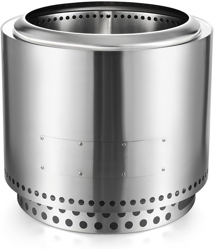 Portable Stainless Steel Fire Pit for Outdoor - Compact Wood Burning Fire Bowl with Air Vent Design, Lightweight Camping Fire Pit with Carry Bag for Patio, Backyard, Picnic (15×15 Inches)