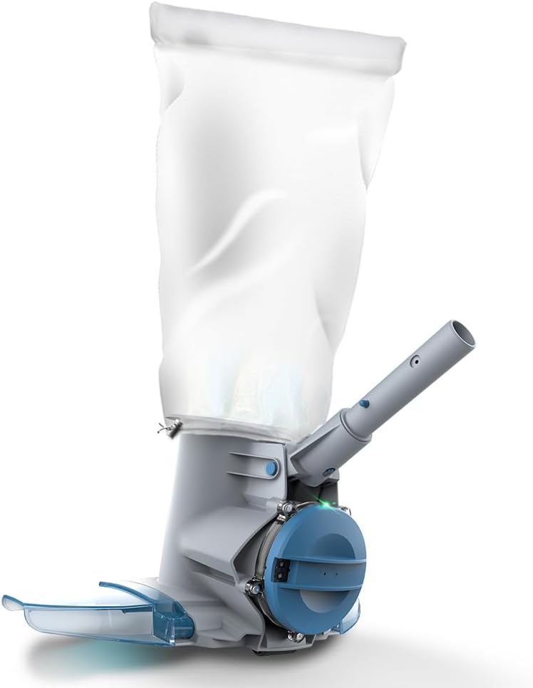 KOKIDO Rechargeable Heavy Duty Pool Leaf Vacuum Cleaner, Commercial Power Suction for Pool Closing, Standard and Fine Filter Bags, for Larger Leaves and Debris, Inground and Above Ground Pools XV910