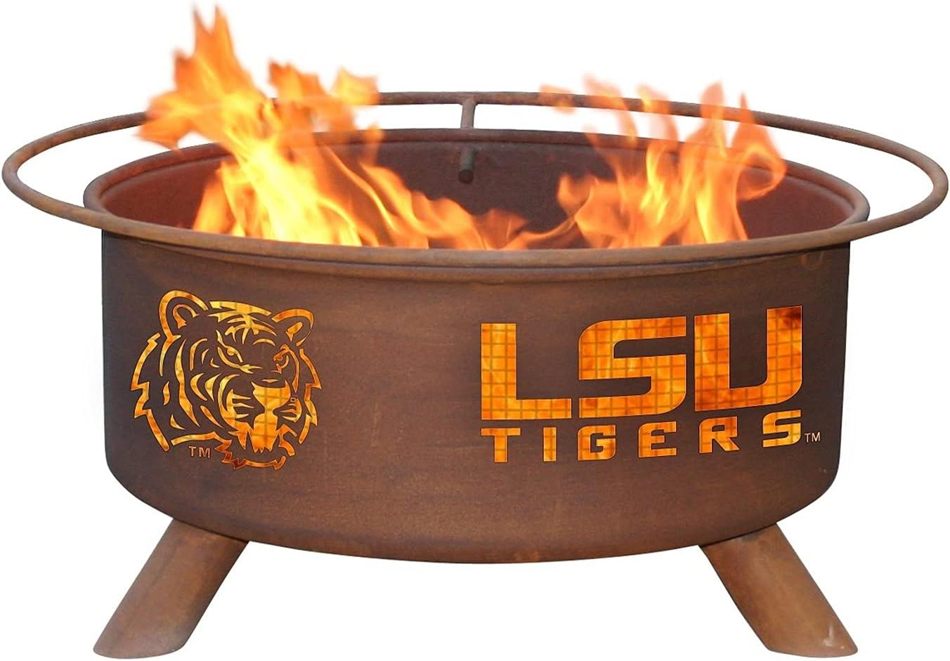 Patina Products F221 LSU Steel Outdoor Fire Pit - 24 x 24 x 11 inch - Natural Rust Patina Finish