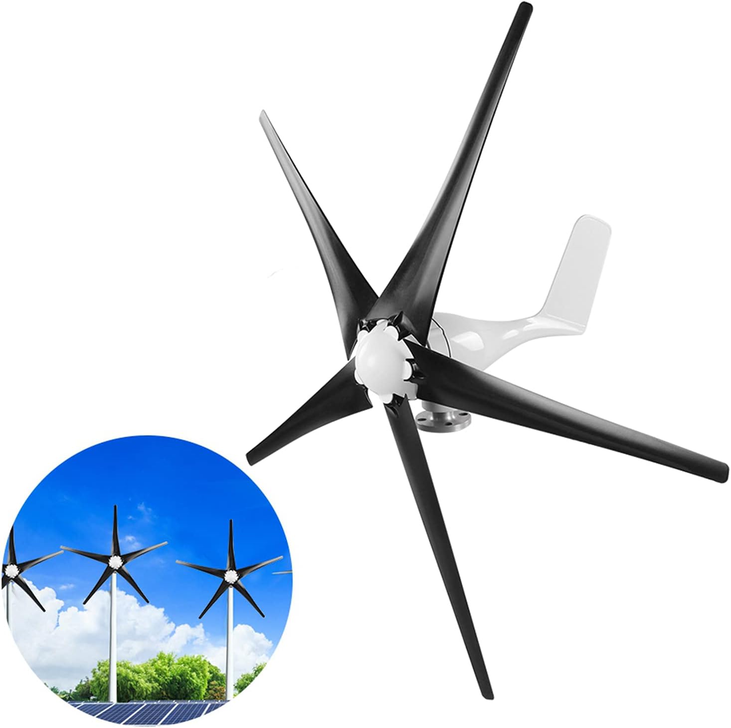 Wind Generator, 1600W 5 Blade Small Wind for Industrial Energy Equipment,Dynamo (12V)