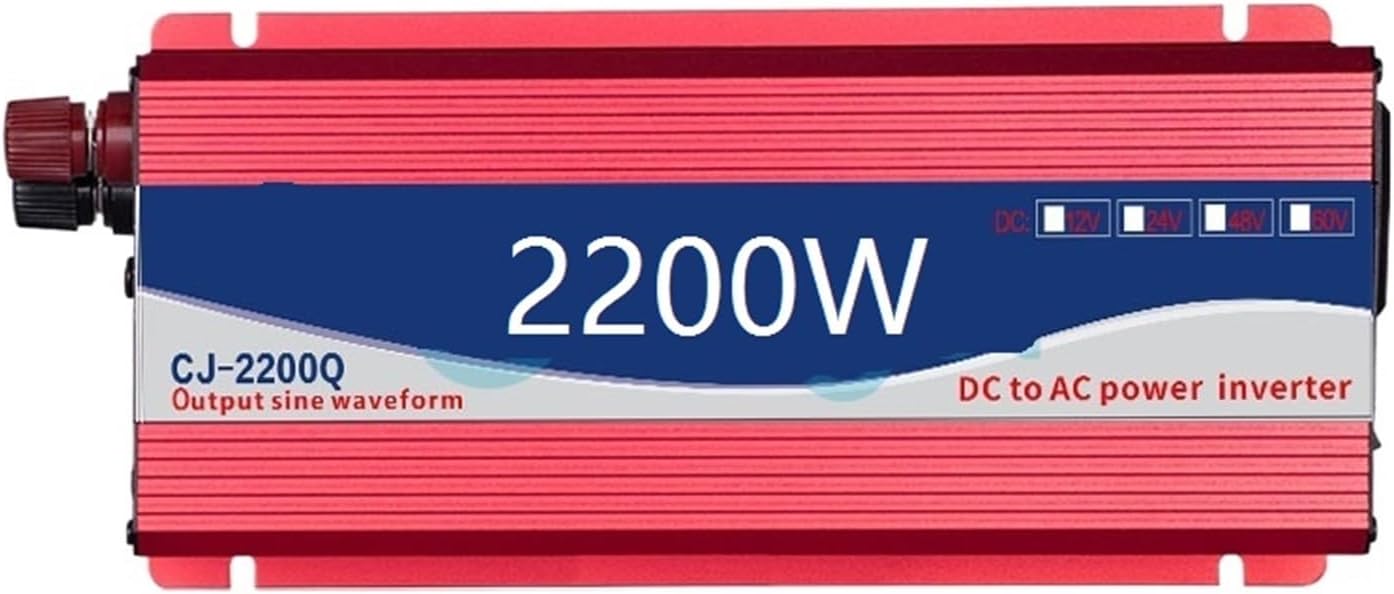 1000W-10000W Pure Sine Wave Power Inverter 12V/24V DC to 110V/220V Converter with Type-C Ports 2 AC Power Outlets Display(12V_220-240V)