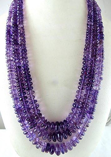 Big Natural AMETHYST Fancy ROUND Beads NECKLACE 22 INCHES 13.5MM TO 8MM