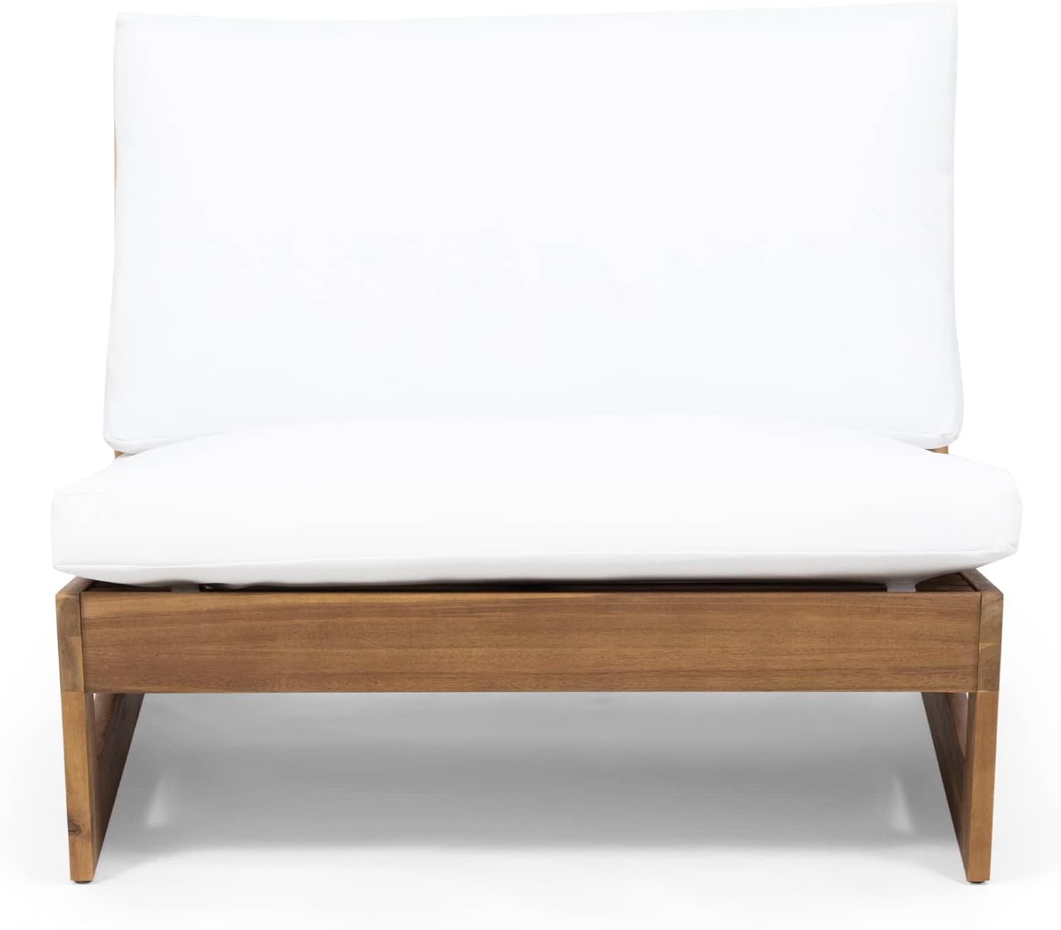 Christopher Knight Home Sherwood Acacia Wood Outdoor Lounge Chairs and 50,000 BTU Circular Propane Fire Pit, White, Teak, and Light Gray