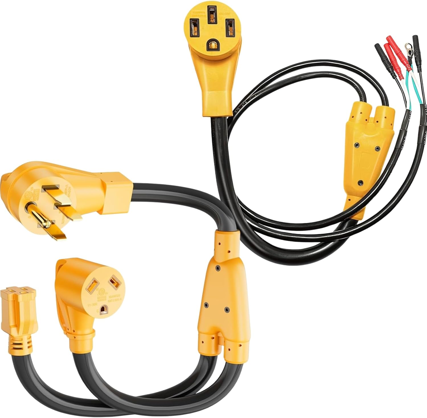 MECMO 50 Amp Parallel Cord Kit for Generator 120V 50A RV (14-50R) Inverter Generator Parallel Connection Kit for Combine Power with Two Inverter Generators Cord