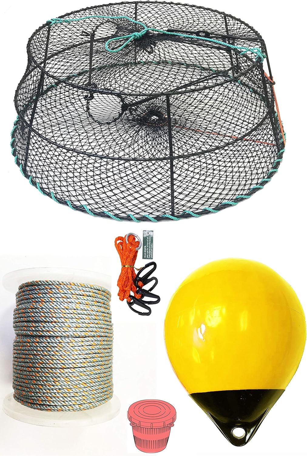 KUFA Sports Tower Style Vinyl Coated Prawn Trap with Prawn Trap Accessory Combo(CT79+PAL38Y+HA2)