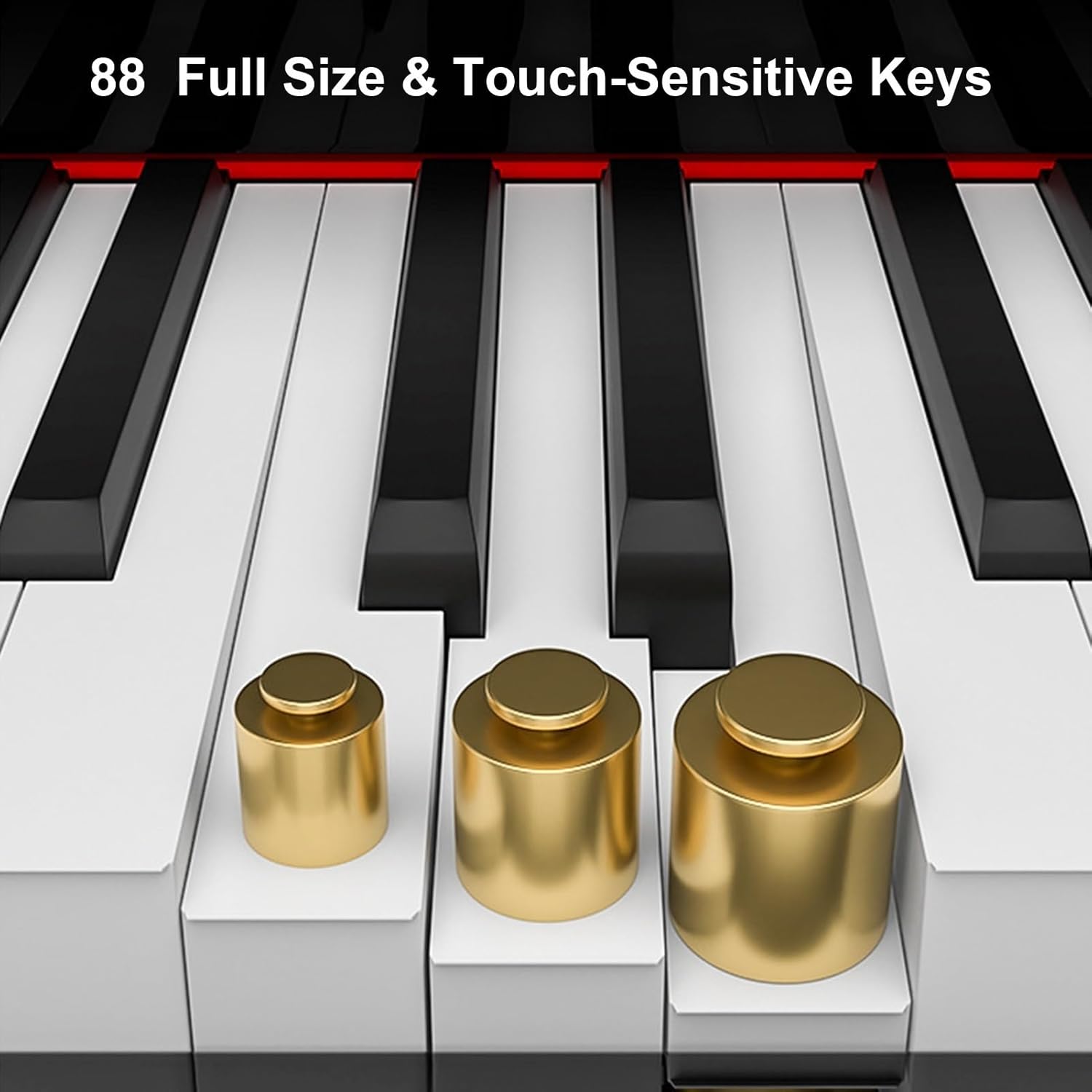 88 Keys Electric Keyboard Digital Piano With Stand Sustain Pedal Portable Electronic Keyboard Full Size Touch-sensitive Support Bluetooth MIDI For Beginners Adults Children (Color : Black)