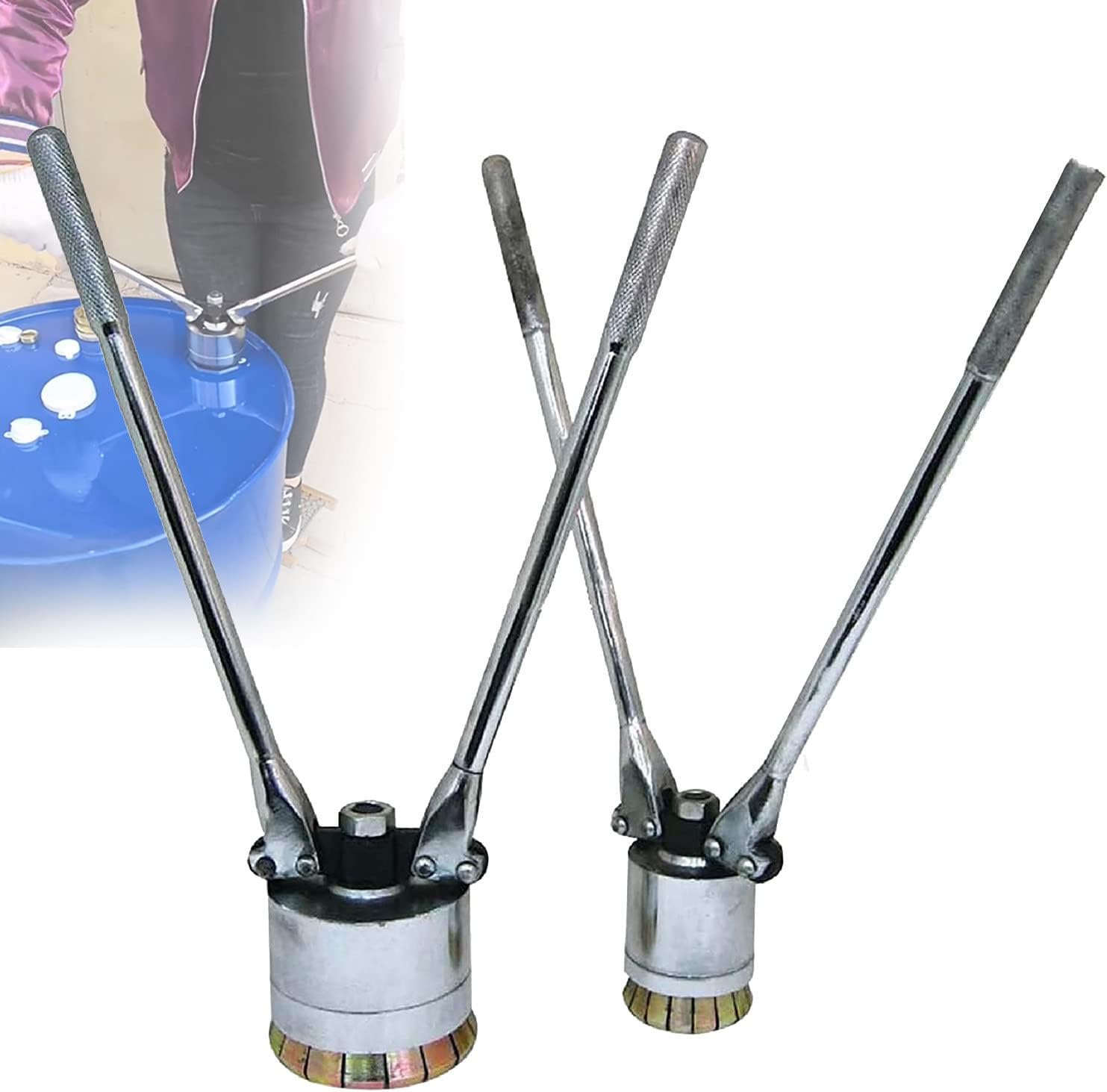 200L/53 Gallon Drum Cap Seal Barrel Crimping Tool Oil Barrel Crimper 35Mm & 70Mm Oil/Iron Barrel Cap Sealing Machine Oil Drum Pressure Sealing Pliers,Large70Mm-Large70mm