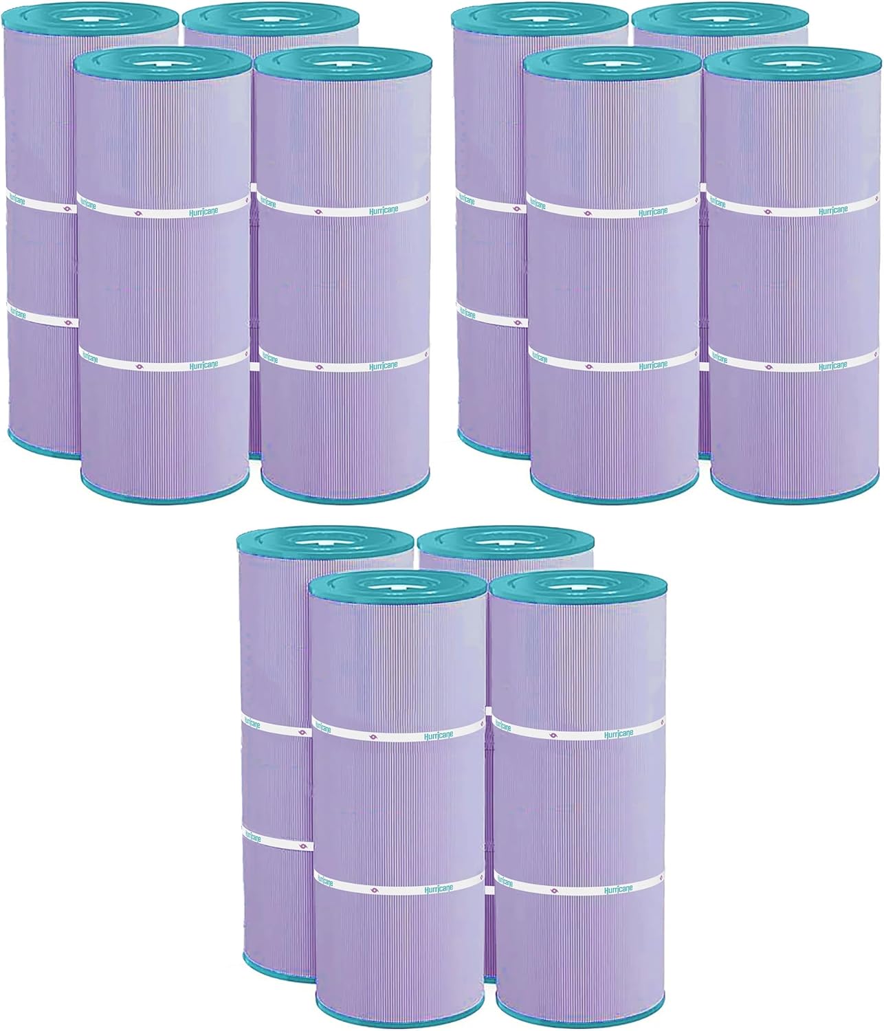 Hurricane Filters 12 Pack HF56SV-04 Platinum Purple Pool Filter Cartridge - Replacement for PA56L, Hayward SwimClearC2030, CX481X RE PAK4