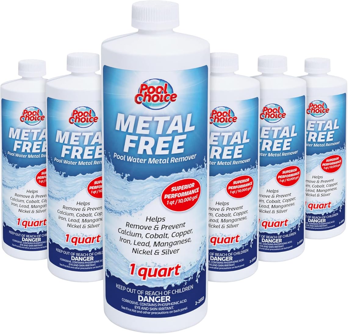 SpaChoice 1-Quart 6-Pack Premium Metal Free Pool Water Metal Remover, Pool Stain Remover, Made in USA