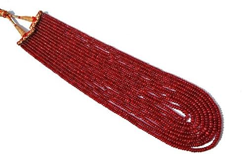 8 strands necklace natural ruby smooth rondelles size 3-5mm length 16-21 inches strand.