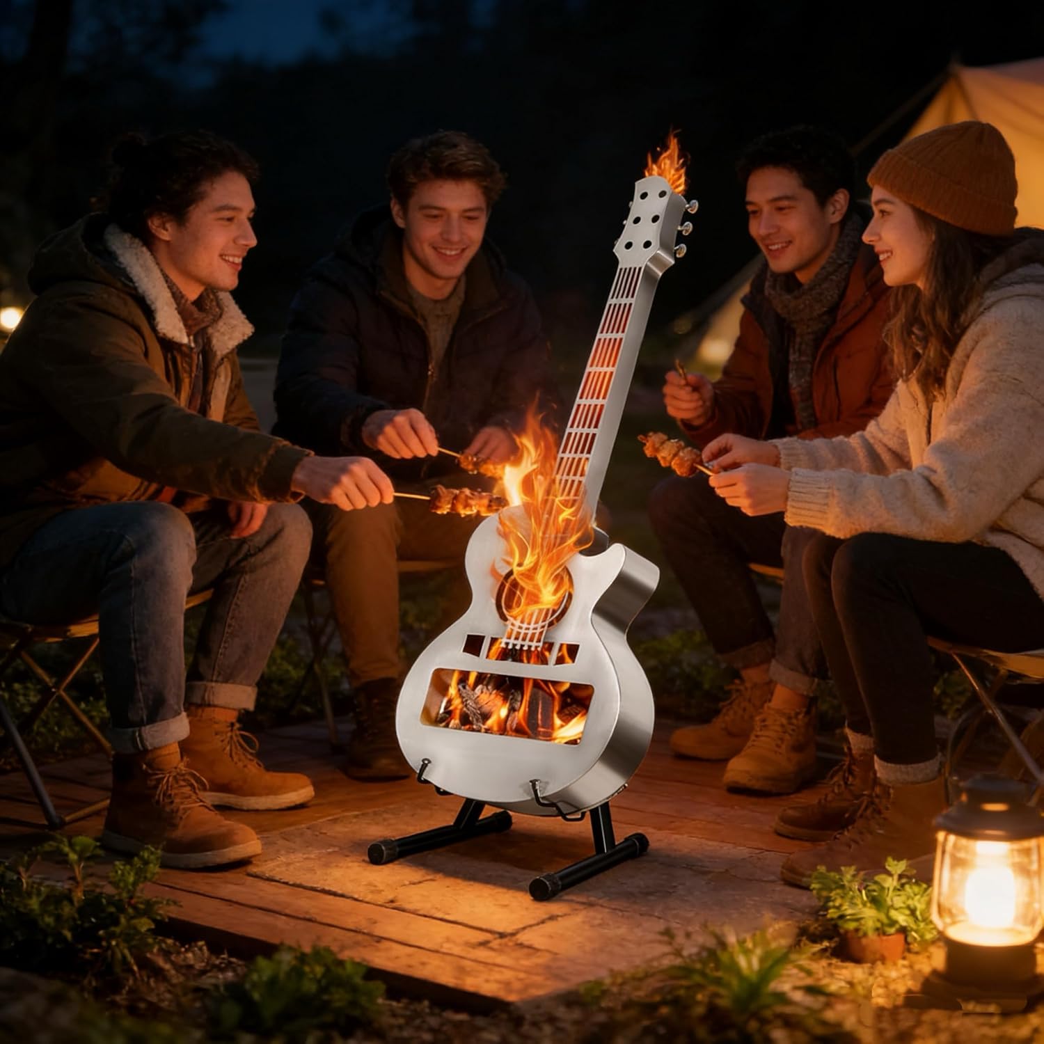 Guita Fire Pit Outdoor Solo Stove Stainless Steel Wood Burning-Includes Removeable Ash Pan,Stand and Carry Bag for Patio Yard Camping,Garden Picnic,Heating,Bonfire