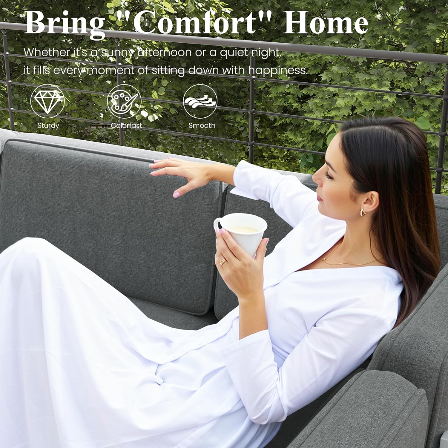 LayinSun 11 Pieces Modern Aluminum Patio Furniture Set with Fire Table, Outdoor Modular Sectional Conversation Set L-Shaped Sofa for Backyard